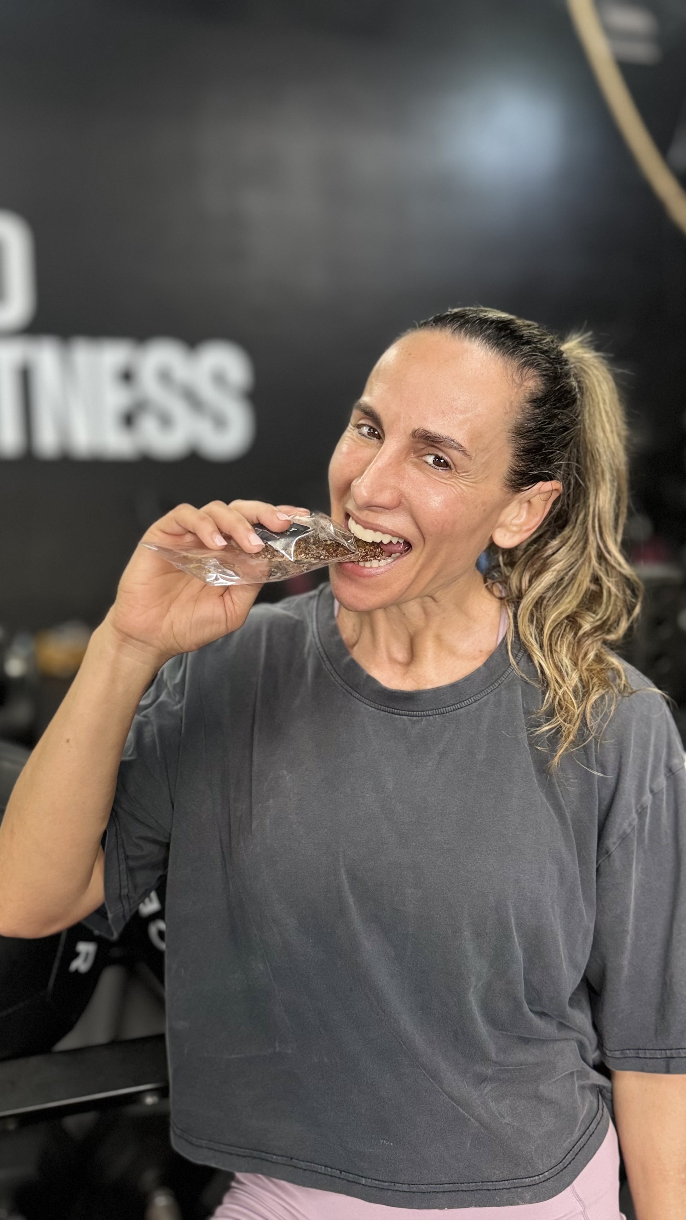 Maria with her Power Bar